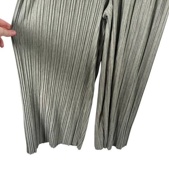 J Jill Pure Jill Green Pleated Wide Leg Crop Pull On Pants Boho Womens Medium - Picture 3 of 6